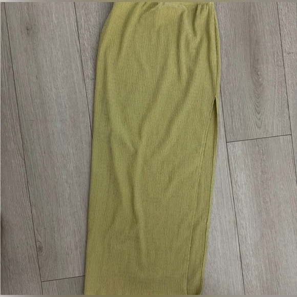 Princess Polly Matcha Green Long Skirt 2 - Picture 2 of 3